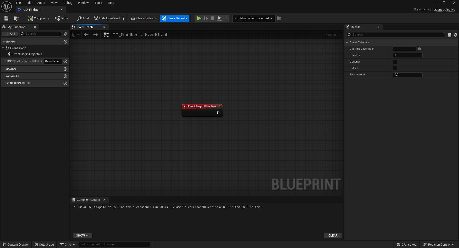 Quest Objective Blueprint